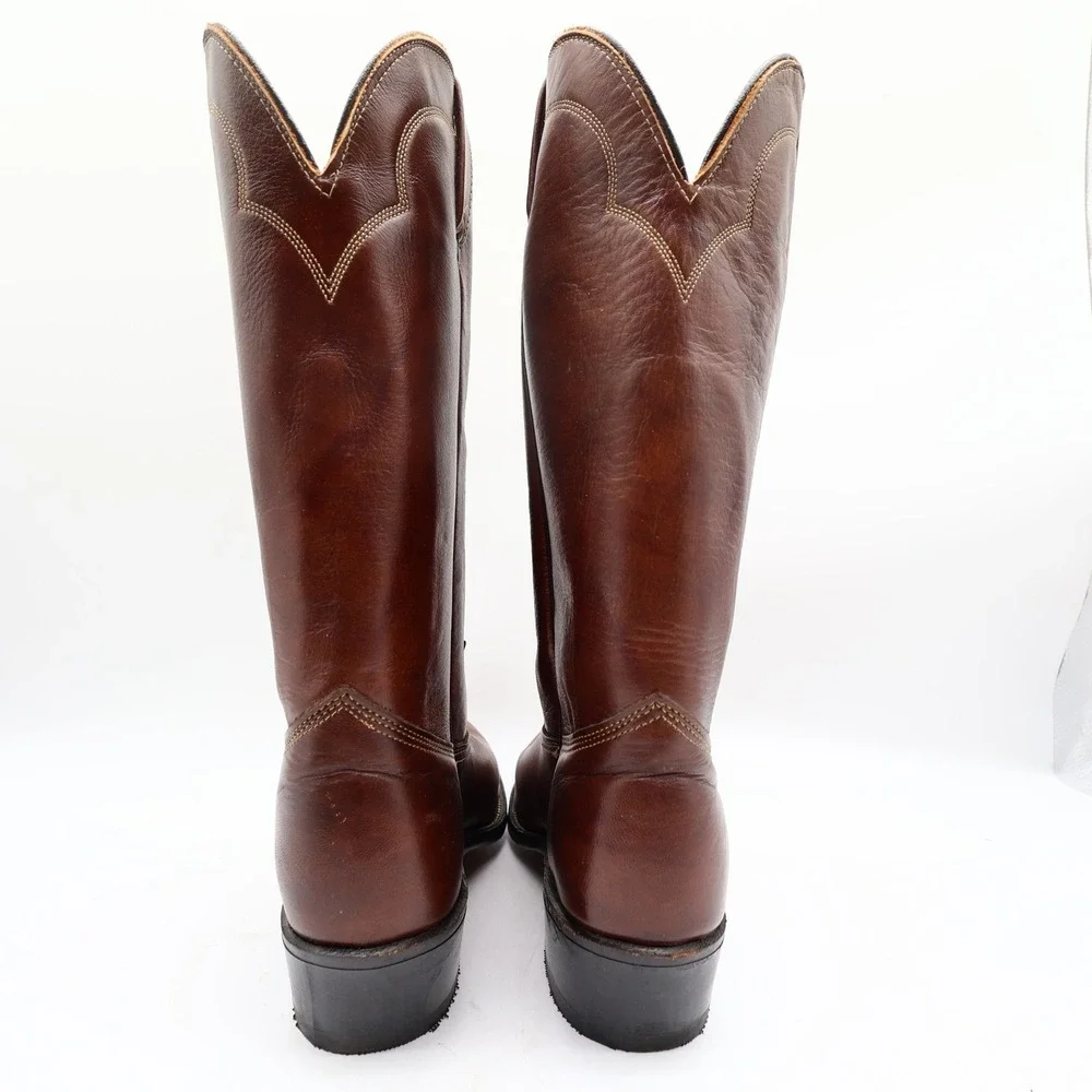 Laredo Vintage 90s Western Boots Mens 9 D Chocolate Brown Leather 2723 NIB